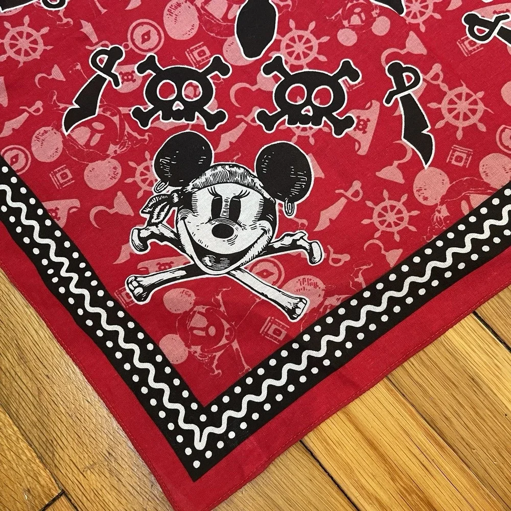 Disney Bandanna Pirates Caribbean Cruise Mickey Minnie Red Bandana Costume